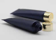 Tubos cosméticos biodegradáveis de superfície pretos 100ml com o tampão de parafuso dourado