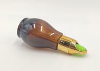garrafas cosméticas de vidro da cor 30ml ambarina com o tampão dourado para o óleo essencial