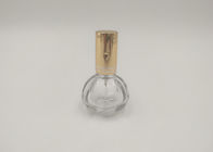 Garrafa de vidro do perfume dourado da bomba do pulverizador redonda com imprimir personalizado dos logotipos
