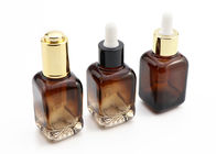 30ml Amber Square Glass Cosmetic Bottles para o soro do óleo essencial