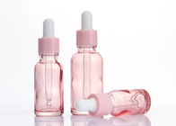 garrafa de vidro translúcida do conta-gotas do rosa de 15ml 30ml para o óleo essencial personalizado