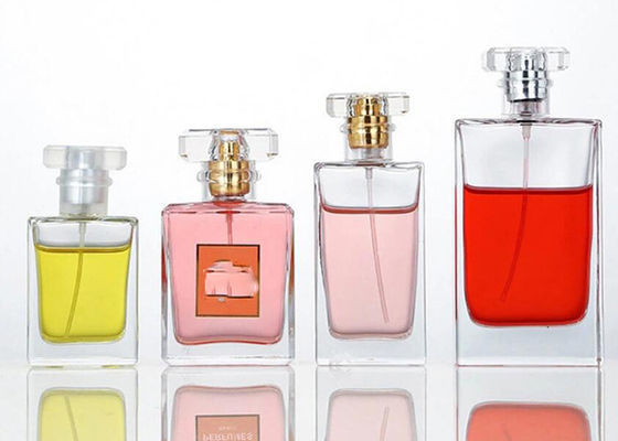 Garrafa vazia roxa luxuosa do perfume da impressão de tela de seda de garrafa de vidro do perfume