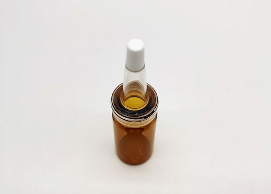 Perolize a garrafa cosmética de vidro ambarina da cor 10ml do brilho