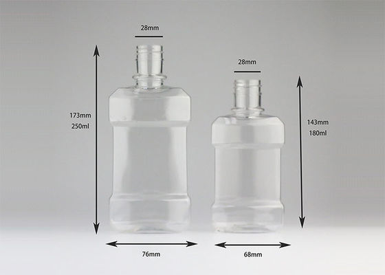 Garrafas cosméticas plásticas transparentes do tampão de parafuso 180ml para o empacotamento de lavagem